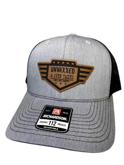 UNVAXXED & Over Taxed , Unvaccinated Over Taxed Hat (Heather Grey NO FLAG ON SIDE)