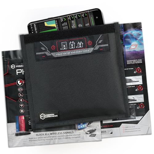 Mission Darkness Non-Window Faraday Bag for Phones // Signal Blocking Faraday Cage Prevents Hacking Tracking Spying, Device Shielding for Law Enforcement Military Digital Forensics, EMP CME Protection