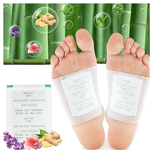 Foot Pads maguja 100Pcs Deep Cleansing Foot Pads for Stress Relief | Better Sleep | Foot Care | Ginger Foot Patch with Natural Ingredients Bamboo Vinegar and Ginger Powder
