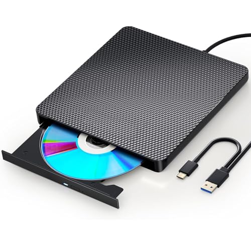 POTVMOSL External Compatible Blur ay Drives Read/Write Compatible Blu ray Burner USB 3.0 Type-C/Windows 7-11 Mac OS Laptop Compatible Read BD DVD CD Comes with English Manual and One Year Warranty