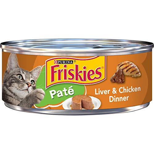 Purina Friskies Pate Wet Cat Food, Liver & Chicken Dinner - (Pack of 24) 5.5 oz. Cans