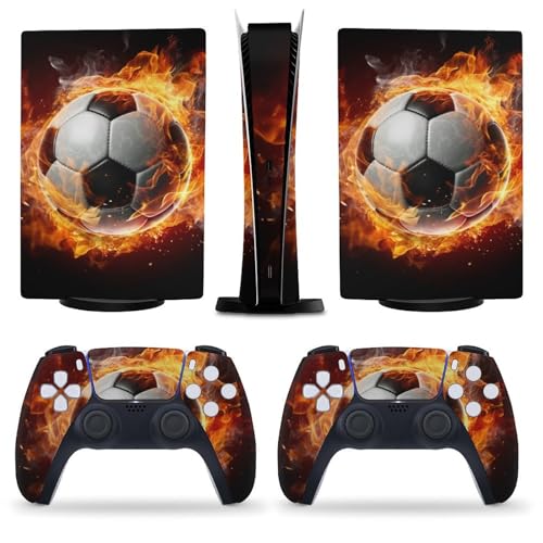 AoHanan Fire Soccer 5 Skin Console and Controller Accessories Cover Skins Anime Vinyl Cover Sticker Full Set Only for 5 Digital Edition