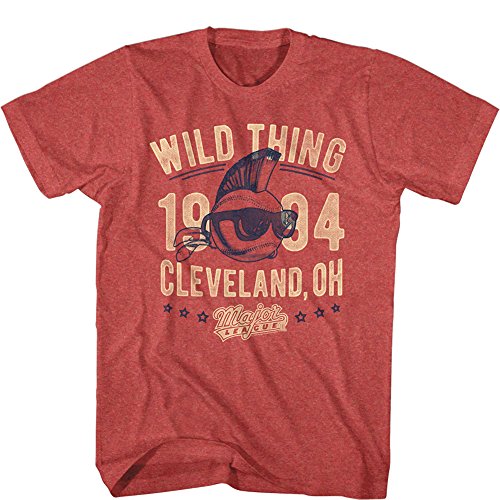 Major League 1989 Sports Comedy Movie Wild Thing Vintage Red HTHR Adult T-Shirt