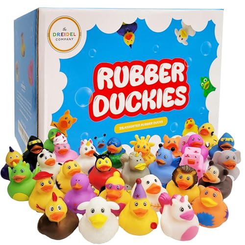 The Dreidel Company Assortment Rubber Duck Toy Duckies for Kids, Bath Birthday Gifts Baby Showers Classroom Incentives, Summer Beach and Pool Activity, 2' (25-Pack)