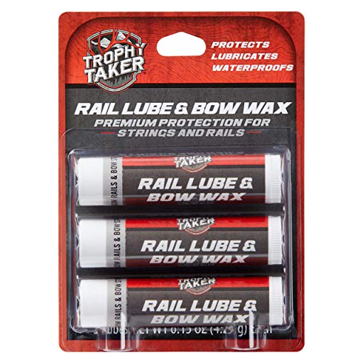 Trophy Taker Rail Lube & Bow Wax 3 Pack | Unscented | Crossbow Hunting Accessories, Waterproof Archery Bow String Wax | Helps Reduce Friction and Prevent Fraying,Red & Black