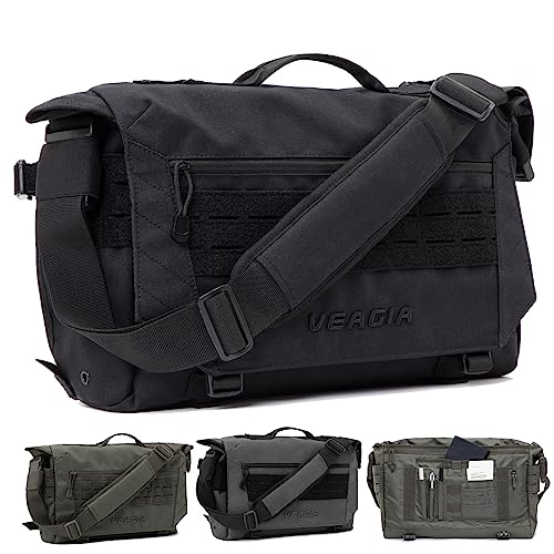 VEAGIA Messenger Bag For Men Laptop Bag Tactical Briefcase Canvas Crossbody Satchel Computer Shoulder Bags(17x12x5inch)