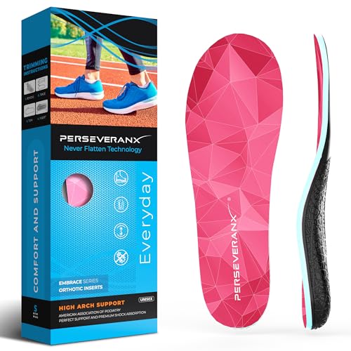 NASA Grade Plantar Fasciitis Insoles – High Arch Support Insoles Men Women - Shoe Insoles for Plantar Fasciitis Relief - Absorb Shock & Relieve Flat Foot Pain - Orthotics Inserts for Work & Standing