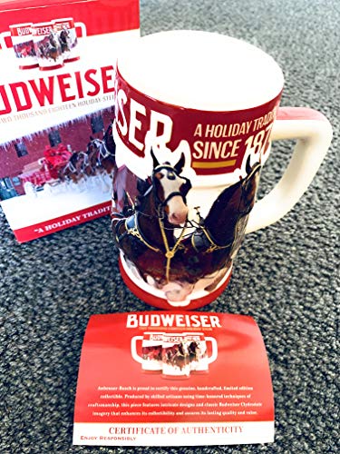 Budweiser Ceramic Clydesdales Holiday Stein, 31-ounce, 1 Count (Pack of 1)