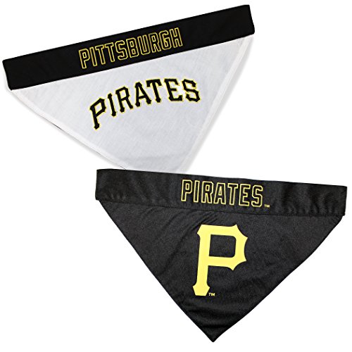 Pets First PIR-3217-L-XL MLB Pittsburgh Pirates Reversible Pet Bandana, Large/X-Large, MLB Team Color