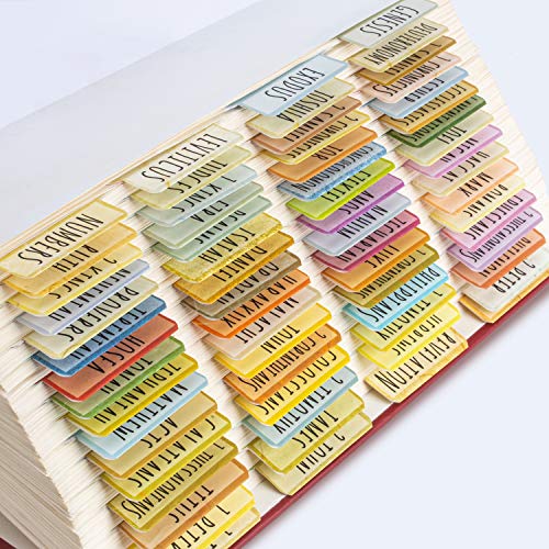 SUREFORU Bible Tabs Old and New Testament, Large Print and Easy-to-Read Bible Journaling Supplies, Personalized Bible Tabs for Women, Paper labels, Laminated 80 Bible Index Tabs (66 Books, 14 Blanks).