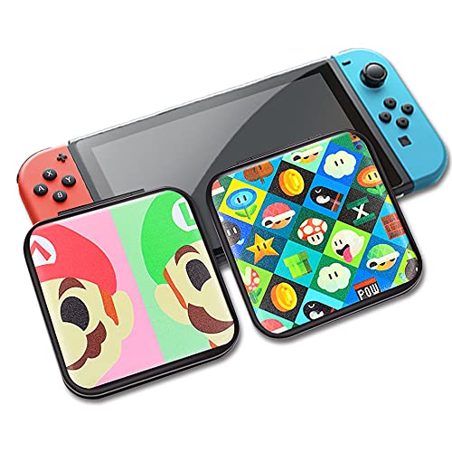 PERFECTSIGHT Game Card Case for Nintendo Switch/Switch Lite/Switch OLED, Cute 12 Game Holder Cartridge Case for Game Cards and 12 SD Cards, Kawaii Compact Portable Game Storage Case Box - Mario