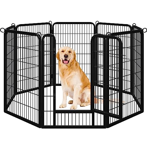 Yaheetech Dog Playpen Outdoor, 8 Panel Fence 40' Indoor Pen for Large/Medium/Small Dogs Animals Heavy Duty Pet Exercise Pen for Puppy/Rabbit Portable Playpen for RV Camping Garden Yard