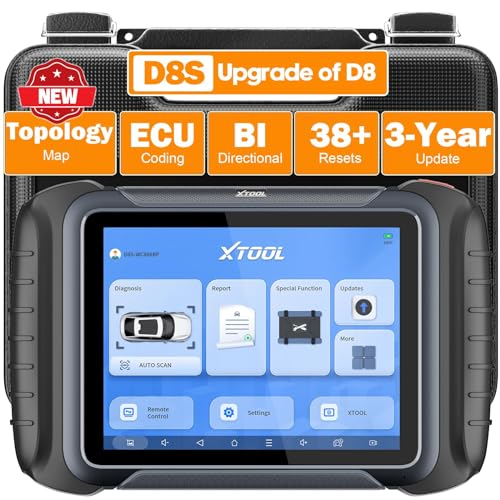 XTOOL D8S Bidirectional Scan Tool: 2024 Upgrade of D8, 3-Year Update, Topology Mapping, ECU Coding/38+ Services/All Systems Scanner for Car/Crankshaft Relearn/CANFD/DoIP