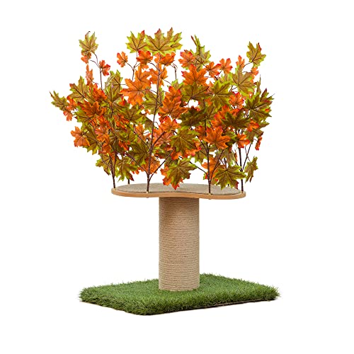 On2 Pets 2ft Interchangeable Leaves Kitty Tree with Scratching Post, Cat Activity Condo Made in USA with Love and Care