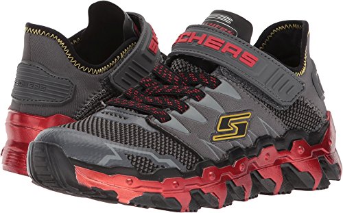 Skechers Kids Boy's Mega Flex Lite - Blast Out 97562L (Little Kid/Big Kid) Charcoal/Red 13 Little Kid M