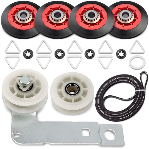 W10837240, 4392067 Dryer repair kit, 3387610 Dryer Belt 279640 Idler Pulley Bearing Kit Parts for Whirlpool Duet WED9200SQ0 WED9200SQ1 WED9150WW1 GEW9250PW0 WGD92HEFW, for Kenmore, Maytag Centennial