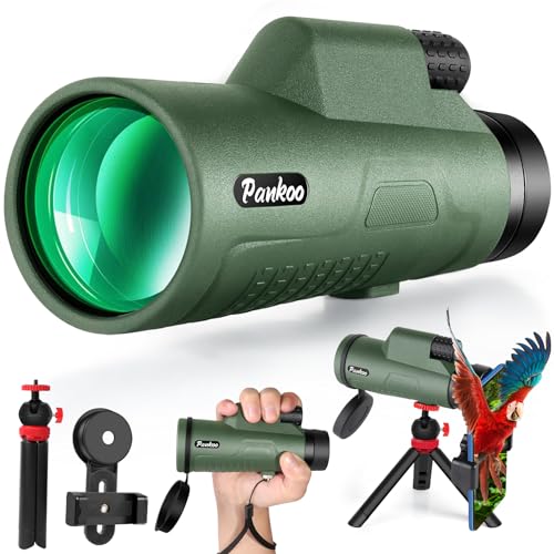 12x50 HD Monocular Telescope for Adults with Smartphone Adapter Tripod Hand Strap - High Power Monoculars Equipped with Large BAK4 Prism & FMC Lens - Suitable for Bird Watching Sports Hiking Traveling