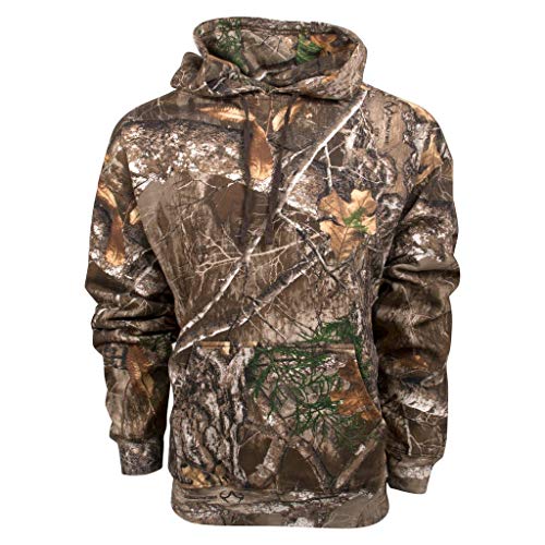 King's Camo KCB115 Men's Classic Hunting Cotton/Poly Blend Camo Pullover Hoodie, Realtree Edge, X-Large