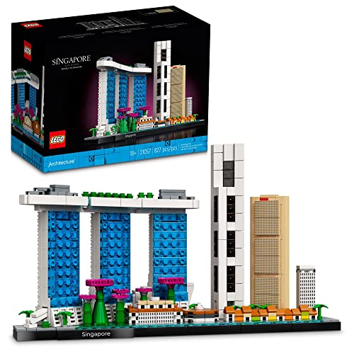 LEGO Architecture Singapore 21057 Building Set - Skyline Collection, Architecture Construction Model for Home and Office Décor, Gift Idea for Adults