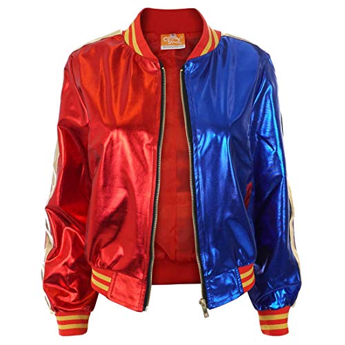 Cosplay Jacket for the Film Character Costumes Coat with Zipper of Adults Tops Red and Blue S-L (Medium)