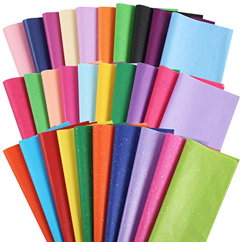 3 Otters 150 Sheets Wrapping Tissue Paper, 14×20 Inch Tissue Paper Gift Wrap Colors of Rainbow Gift Tissue Paper for Gift Bags