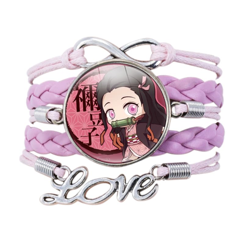 Ynlueyi Tanjiro Kamado Nezuko Bracelet Inspired Jewelry Moon Multi Layered Bracelet (Nezuko-A)