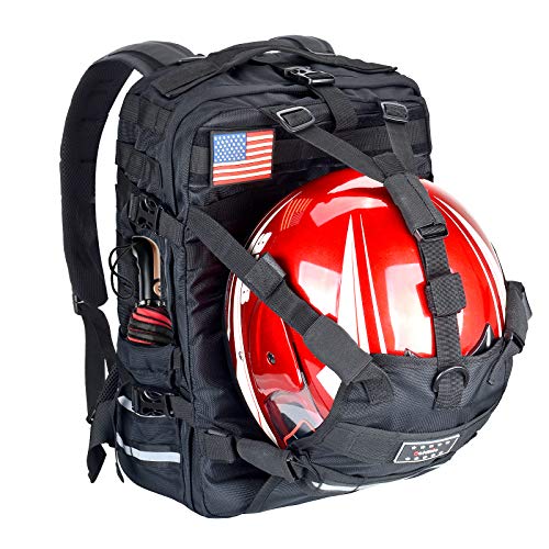 Goldfire Motorcycle Helmet Backpack Bag, Large Capacity Motorcycle ATV/UTV Cycling Riding Helmet Backpack Military Helmet Molle Storage Bag,Waterproof Tactical Backpack