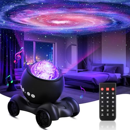 ENOKIK Galaxy Projector, Star Projector Built-in Bluetooth Speaker, Night Light Projector for Kids Adults, White Noise Aurora Projector for Home Decor/Relaxation/Party/Music/Gift (Black)