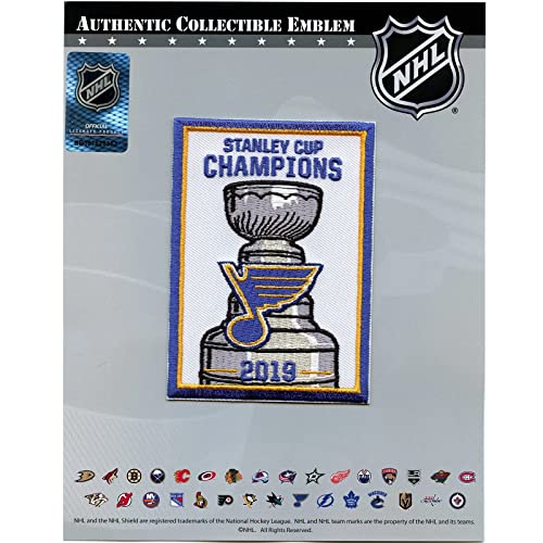 National Emblem 2019 NHL Stanley Cup Final Champions Banner Patch Jersey St Louis Blues