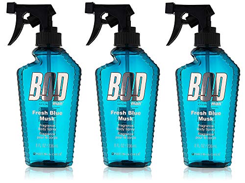 BOD Man Fresh Blue Musk Body Spray 8 Ounces (Pack of 3)