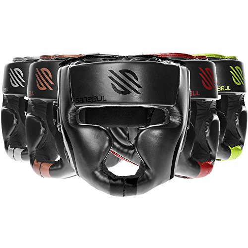 Sanabul Essential Boxing Headgear for Men & Women | Muay Thai and MMA Headgear | Sparring Headgear | Boxing Head Gear with Full Face Coverage (Black, L/XL)