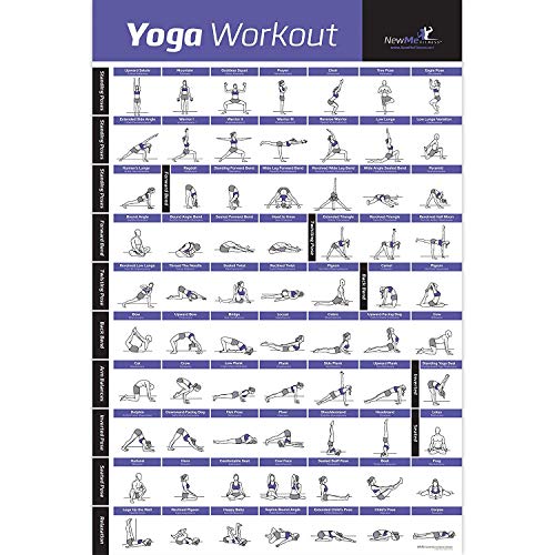 NewMe Fitness Workout Posters for Home Gym, Yoga Pose Exercise Posters for Full Body Workout, Core Abs Legs Glutes & Upper Body Training Program