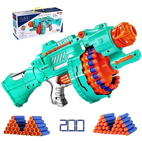 Toy Gun Automatic Electric Toy Foam Blasters & Guns with 200 Foam Bullets, 20-Dart Rotating Drum, Motorized Toys Guns for 6-12 Year Old Boys, Birthday Xmas Gifts for Kids & Teens