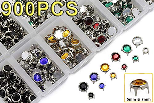 Bedazzler Supplies Rhinestone Stud Refills - Mixed Sizes and Colors - 900PCS