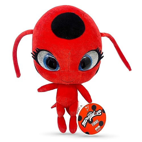 Miraculous Ladybug - Kwami Mon Ami Tikki, 9-inch Ladybug Plush Toys for Kids, Super Soft Stuffed Toy with Resin Eyes, High Glitter and Gloss, and Detailed Stitching Finishes (Wyncor)