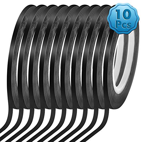 cridoz 10 Rolls 1/8 Pinstripe Tape Dry Erase Board Tape Whiteboard Thin Tape Lines Pinstriping Graphic Chart Line Grid Marking Tape, 108 Feet Per Roll