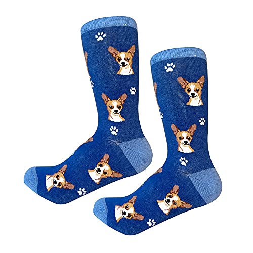 Chihuahua Socks - Fun Unisex Socks - Crazy Pet Lover - Novelty Socks Funny Gifts for Dog Lovers - Cute Dog Pattern - Casual Crew Socks - One Size Fits most