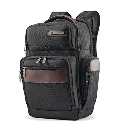 Samsonite Kombi 4 Square Backpack with Smart Sleeve, Black/Brown, 15.75 x 9 x 5.5-Inch