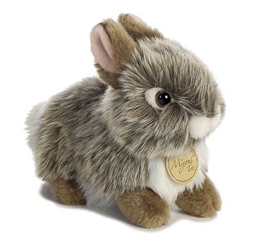 Aurora Adorable Miyoni Tots Baby Bunny Stuffed Animal - Lifelike Detail - Cherished Companionship - Gray 7 Inches