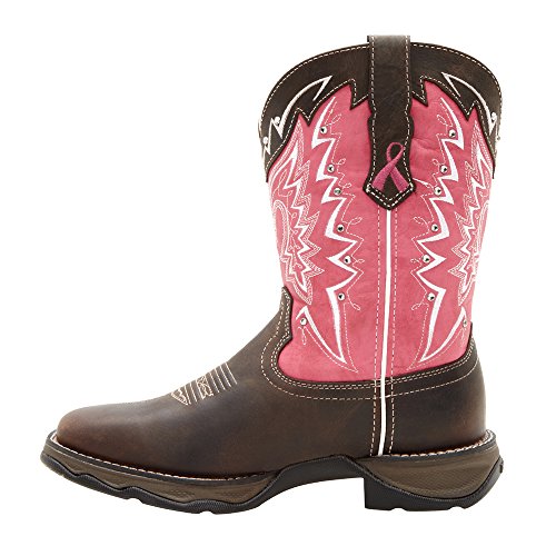Durango womens Lady Rebel 10' Pull-on Rd3557-u boots, Dark Brown/Pink, 8.5 US