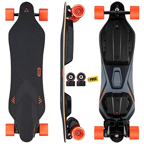 MEEPO Electric Longboard Skateboard with Remote for Adults, 31 MPH Top Speed, 31 Miles Long Range with 2800W*2 Belt Motor, Bamboo & Fiberglass Deck, 330 LBS Max Load, Voyager