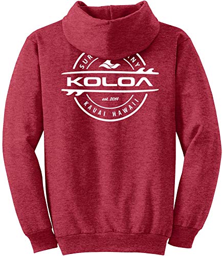 Joe's USA Koloa Thruster Logo Hoodie, Hooded Sweatshirt-2XL-HeatherRed/w