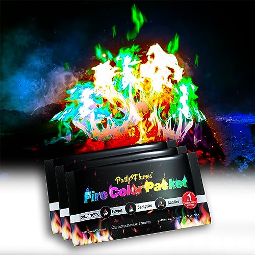 Fire Color Changing Packets Fire Pit (4 Pack) - Perfect for Any Campfire, Bonfire, Fire Pits & Outdoor Fireplaces - Perfect Magic Fire Cosmic Mystical Fire Campfire Accessories - Camping Games