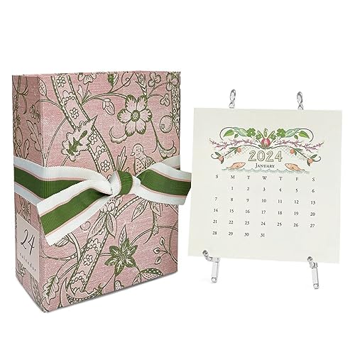 Karen Adams Silver Easel 2024 Desk Calendar 17 Month August 2023 - December 2024