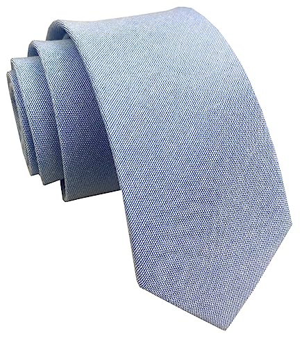 Elfeves Men Light Blue Stylish Traditional Nice Tie Classic Cool Summer Necktie Standard Length