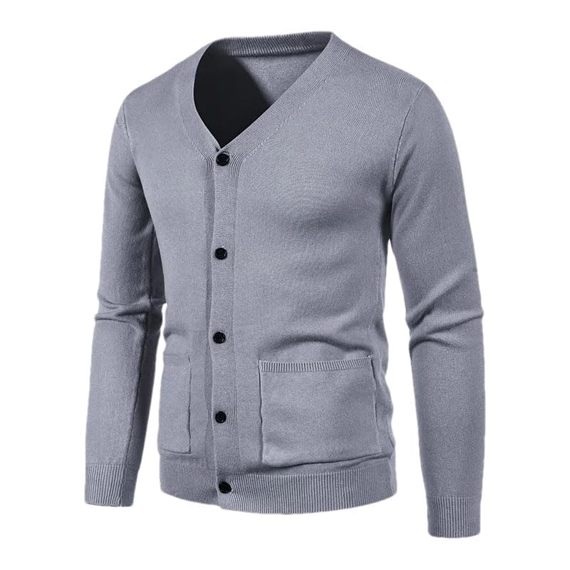Hgvcfcv Men's Winter Slim Fit Sweater Knitwear Large Solid V-Neck Button Cardigan Sweater Men's Cardigan Sweaters