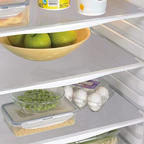 AKINLY 9 Pack Refrigerator Mats,Washable Fridge Mats Liners Easy to Clear Fridge Pads Mat Shelves Drawer Table Mats Refrigerator Liners for Shelves,White