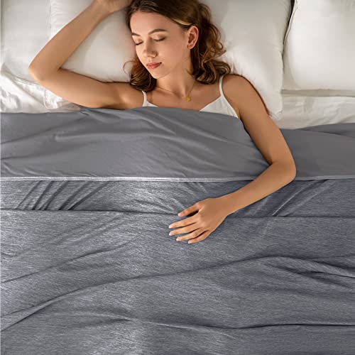 Topcee Cooling Blanket (90'x90'Queen Size) for Night Sweats Absorbs Heat to Keep Adults Cool on Warm Nights, Q-Max 0.5 Cooling blankets for Hot Sleepers, Ultra-Cool Lightweight Blanket for Bed