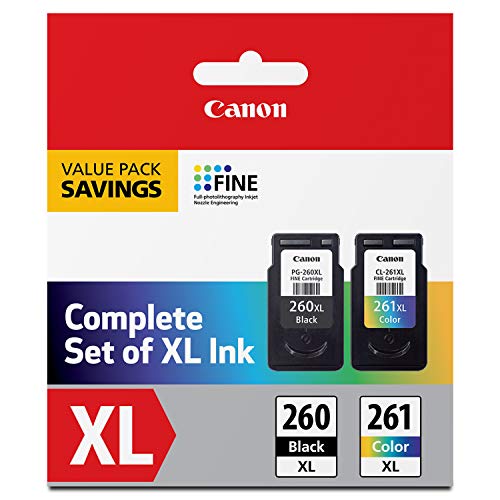 Canon PG-260 XL/CL-261 XL Value Pack, Compatible to TR7020, TS6420, and TS5320 Printers, Multi, Once Size (3706C005)