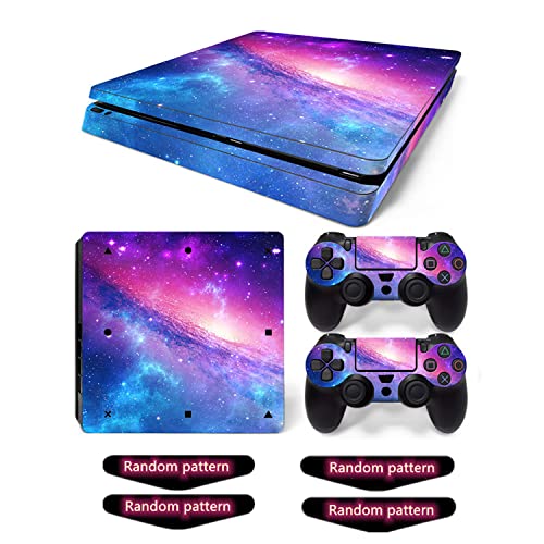 Decal Skin for Ps4 Slim, Whole Body Vinyl Sticker Cover for Playstation 4 Slim Console and Controller (Include 4pcs Light Bar Stickers) (PS4 Slim, Pink Sky)